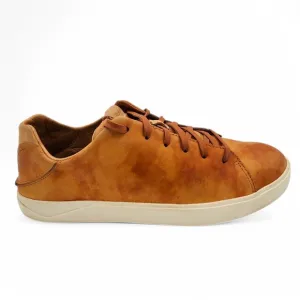 Olukai Lae'ahi Li Ili Shoes Mens 11 Brown Distressed Aged Leather Sneakers