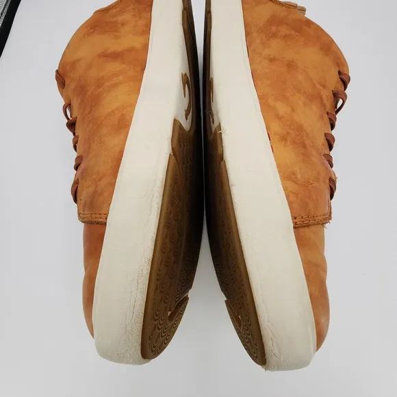 Olukai Lae'ahi Li Ili Shoes Mens 11 Brown Distressed Aged Leather Sneakers