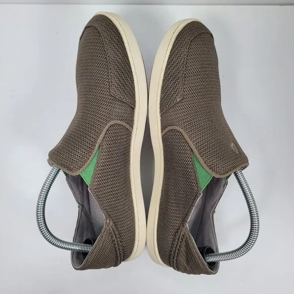 Olukai Men's Brown &amp; Green Mesh Slip-On Casual Shoes 10188-13AP US Size 9