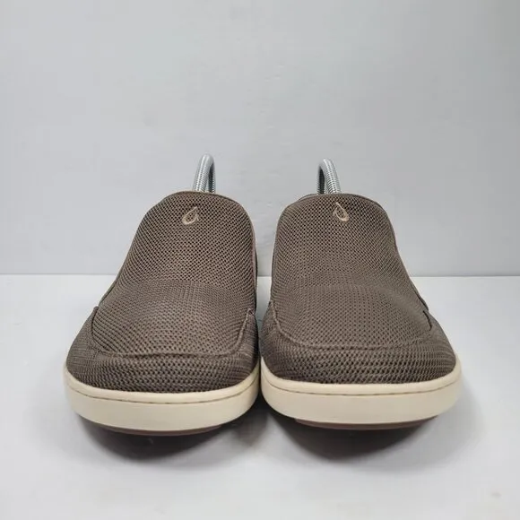 Olukai Men's Brown &amp; Green Mesh Slip-On Casual Shoes 10188-13AP US Size 9
