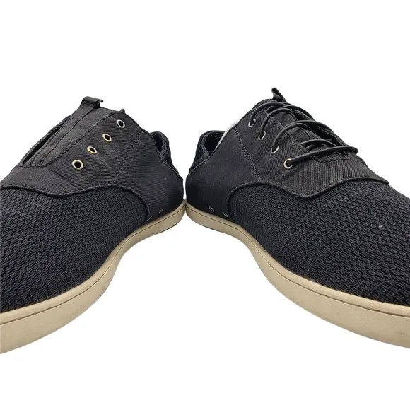 OluKai Nohea Moku Mens Size 12 Black Lace Up Boat Casual Shoes 10283-OXOX