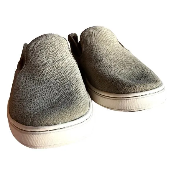 Olukai Sage Color Snakeskin Embossed Soft Leather Loafers Sneakers size 8
