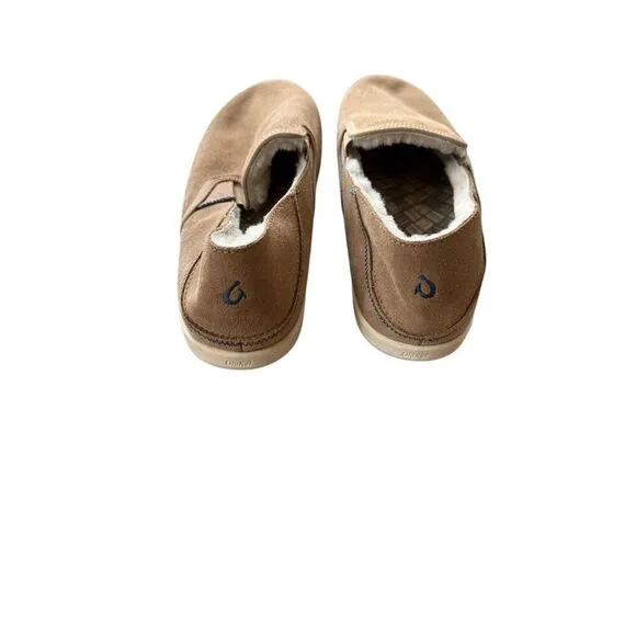 OluKai Mens Tan Suede Hele Malie Slip-On Loafer Shoes Size 10M