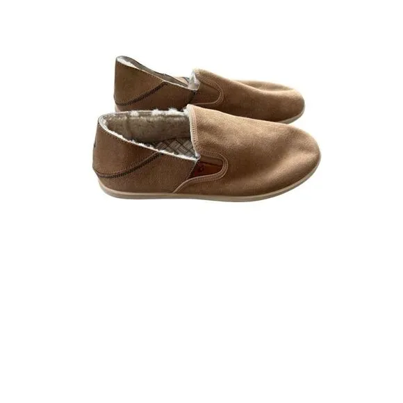 OluKai Mens Tan Suede Hele Malie Slip-On Loafer Shoes Size 10M