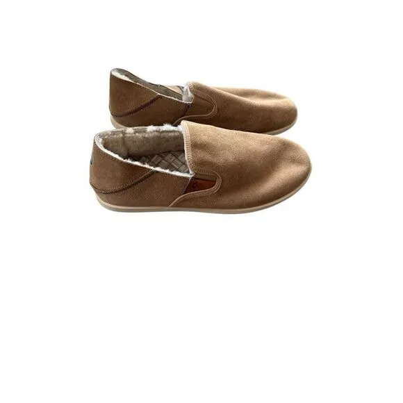 OluKai Mens Tan Suede Hele Malie Slip-On Loafer Shoes Size 10M
