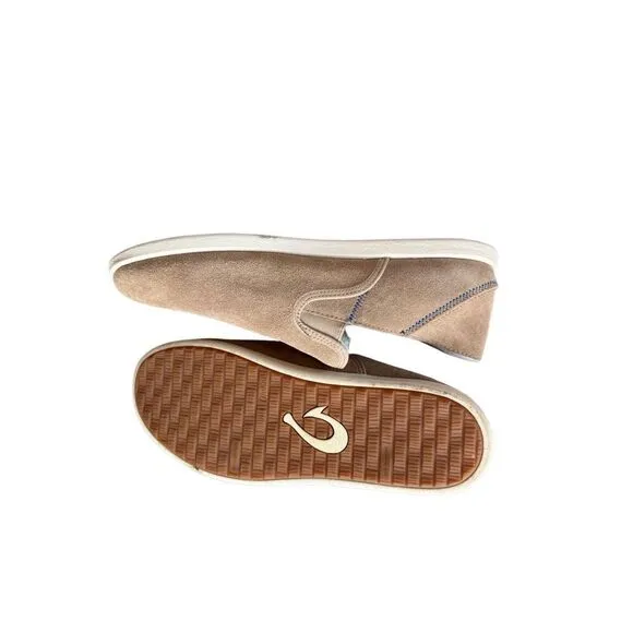 OluKai Mens Tan Suede Hele Malie Slip-On Loafer Shoes Size 10M