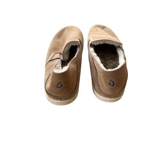 OluKai Mens Tan Suede Hele Malie Slip-On Loafer Shoes Size 10M