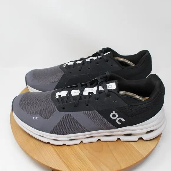 On Cloud Shoes Mens 13 Cloudrunner Running Sneakers Gray Black Gym Workout