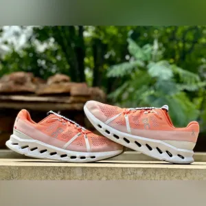 On Running Cloudsurfer Flame White Orange Shoe - Size 12.5 Men’s (3MD10421204)