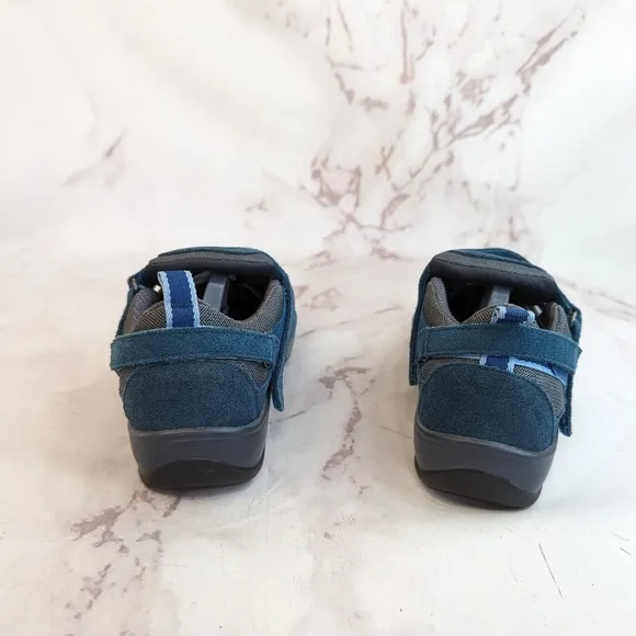 ORTHOFEET Sandal Womens Size 8 2E X Wide Blue Leather Suede Shoes Naples