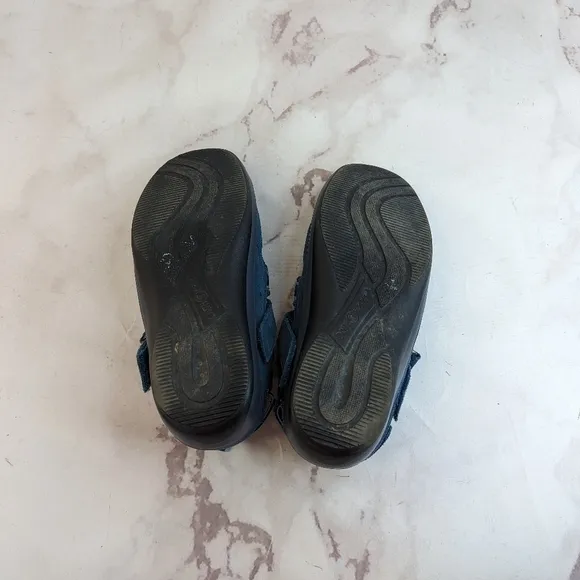 ORTHOFEET Sandal Womens Size 8 2E X Wide Blue Leather Suede Shoes Naples