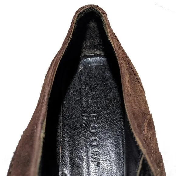 Oval Room Indie Company Women's Brown Clunky Stacked Heel Suede Oxford  Sz 9