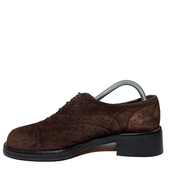 Oval Room Indie Company Women's Brown Clunky Stacked Heel Suede Oxford  Sz 9