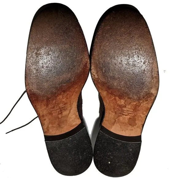 Oval Room Indie Company Women's Brown Clunky Stacked Heel Suede Oxford  Sz 9