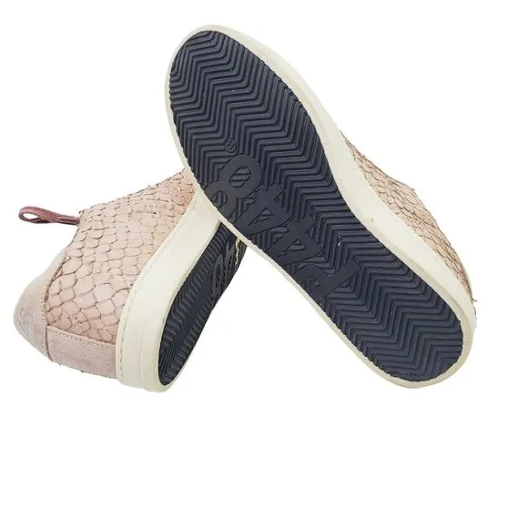 P448 John Pink Python Low Top Sneaker Made in ITALY Size 37 MSRP $285.00