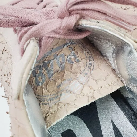 P448 John Pink Python Low Top Sneaker Made in ITALY Size 37 MSRP $285.00