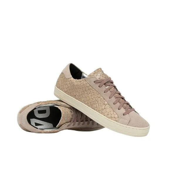 P448 John Pink Python Low Top Sneaker Made in ITALY Size 37 MSRP $285.00