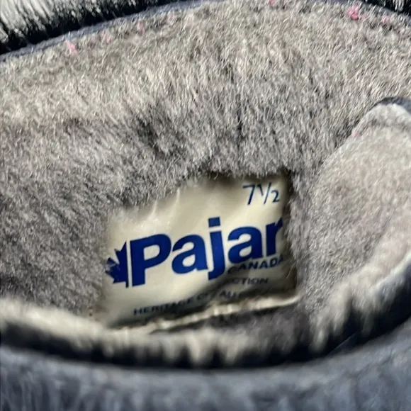 Pajar black shearling boots with cow fur top
