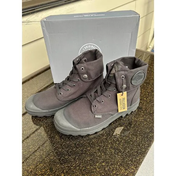 Palladium Black Baggy Hi Fold over Top Boots, Men's size 10, EU 43, NWB