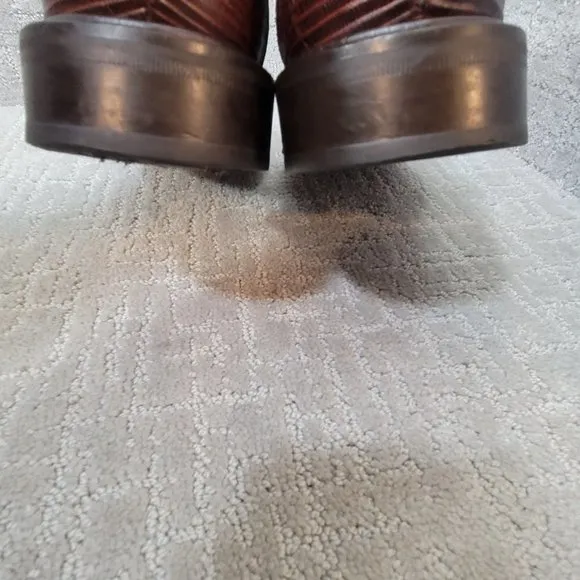 Paolo de Marco Handmade Genuine Lizard Mens Size 11M Brown Leather Slip On Shoes
