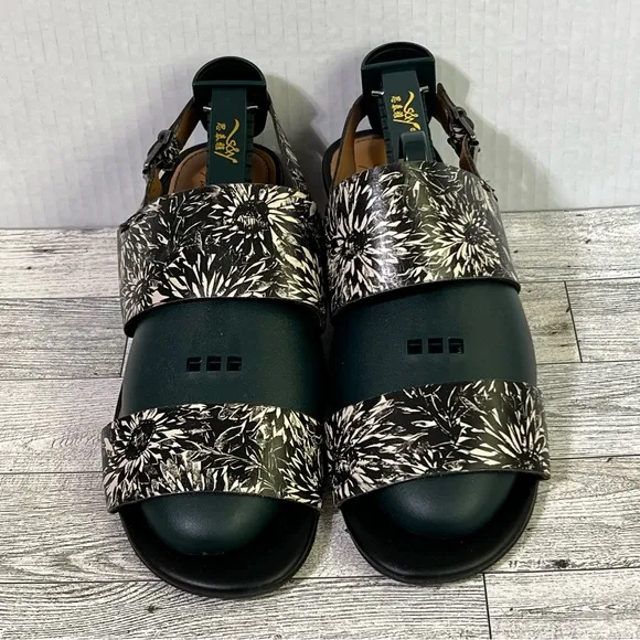 Patricia Nash Mirrella Sunflower Shoes Women's 6.5M Black Leather Slingback