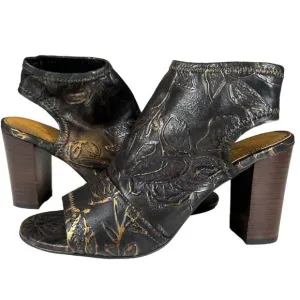 Patricia Nash Sz 8.5 Gilded Open Toe Shootie Shoes