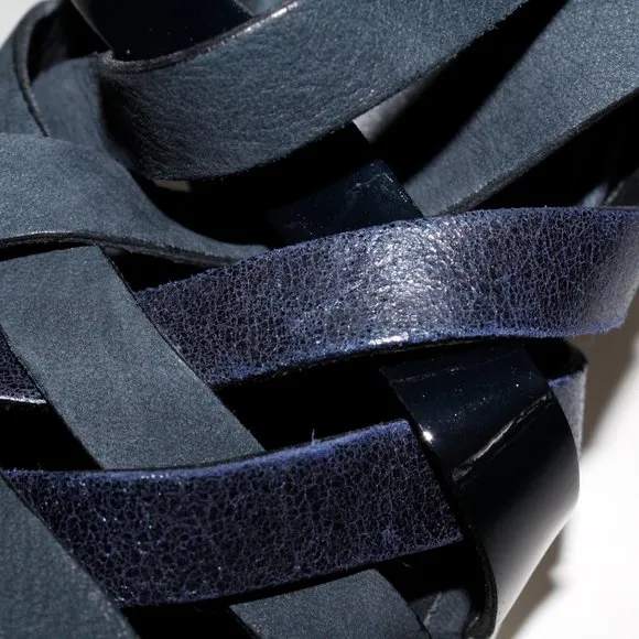 Paul Green Braided Leather Block Heel Open-Toe Sandals