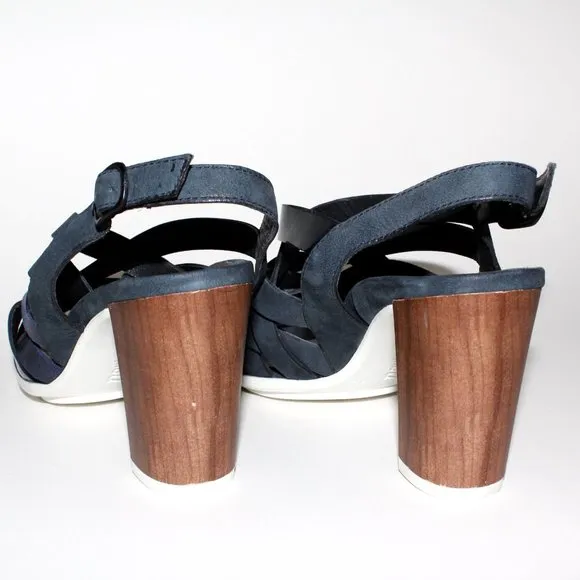 Paul Green Braided Leather Block Heel Open-Toe Sandals