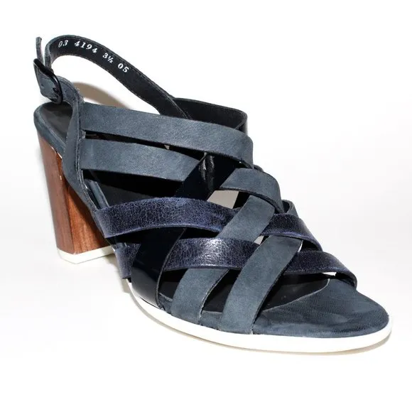 Paul Green Braided Leather Block Heel Open-Toe Sandals