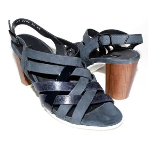 Paul Green Braided Leather Block Heel Open-Toe Sandals