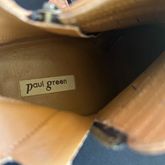 Paul Green Brown Distressed Leather Ankle Booties