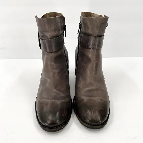PAUL GREEN Dallas Bootie Shoes Womens 6.5 Distressed Gray Ankle Strap Heel Boot