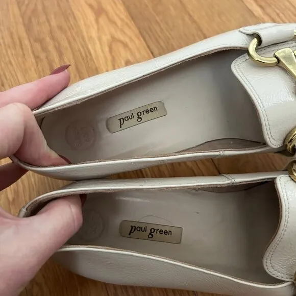 Paul Green Lil Lux Women's Shoes Cream Soft Nappa Leather Loafer Size 8