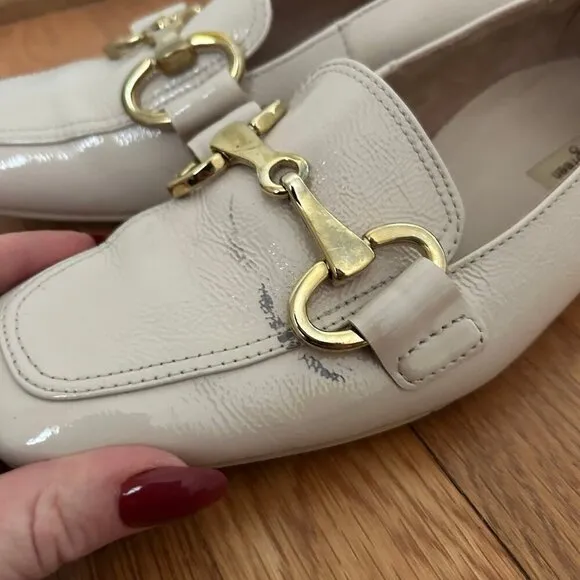 Paul Green Lil Lux Women's Shoes Cream Soft Nappa Leather Loafer Size 8