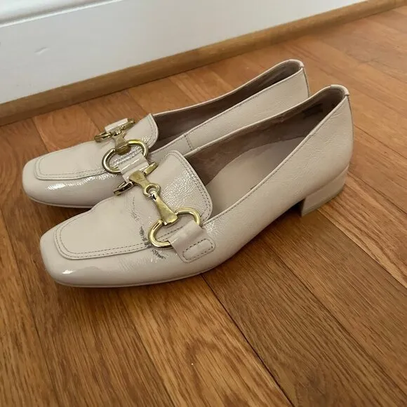 Paul Green Lil Lux Women's Shoes Cream Soft Nappa Leather Loafer Size 8