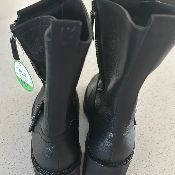 Paul Green Noah mid calf Moto boot side zip with buckle women’s size 10 US black