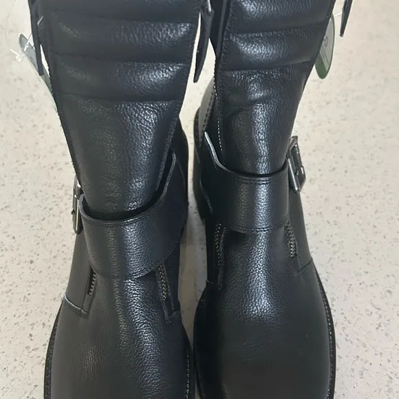 Paul Green Noah mid calf Moto boot side zip with buckle women’s size 10 US black