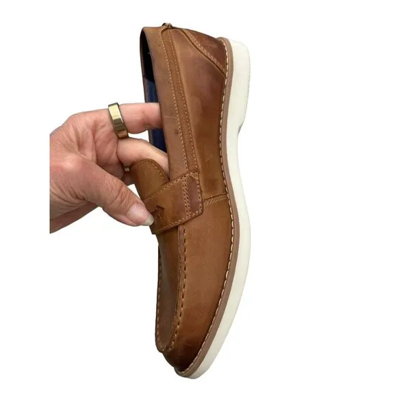 Penny Loafers Top-Siders Sperry Mens Slip On, 8 M Brown Leather Shoes STS22371