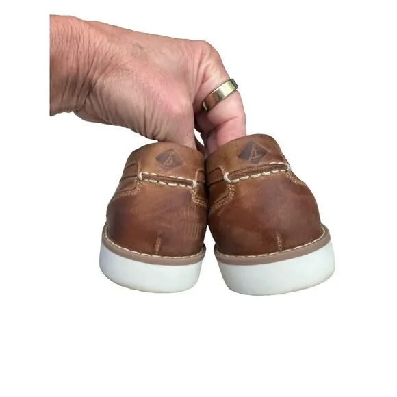 Penny Loafers Top-Siders Sperry Mens Slip On, 8 M Brown Leather Shoes STS22371
