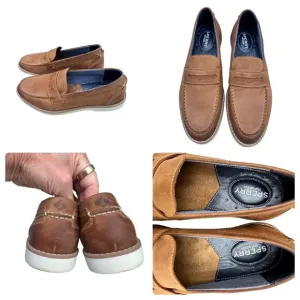 Penny Loafers Top-Siders Sperry Mens Slip On, 8 M Brown Leather Shoes STS22371