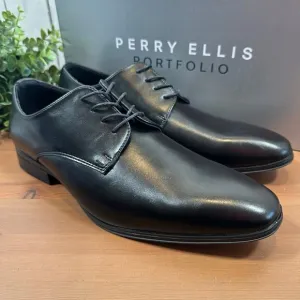 Perry Ellis Portfolio Black Leather Oxfords Shoes Size 8.5