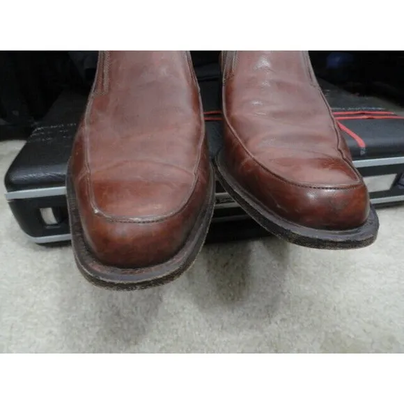 Perugia Italian Brown Slip On Soft Leather Casual Dress Shoes Men's Size 10