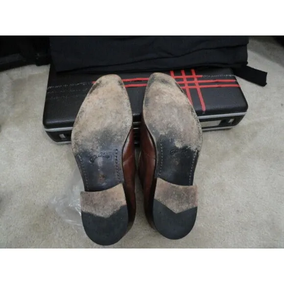 Perugia Italian Brown Slip On Soft Leather Casual Dress Shoes Men's Size 10