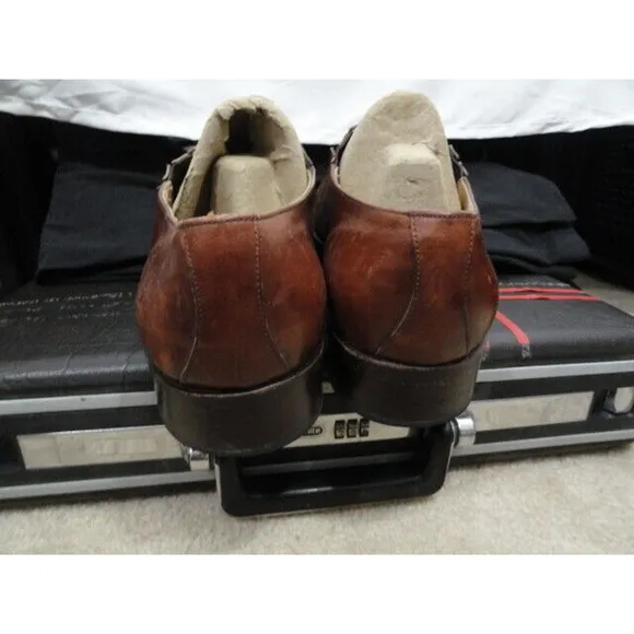 Perugia Italian Brown Slip On Soft Leather Casual Dress Shoes Men's Size 10