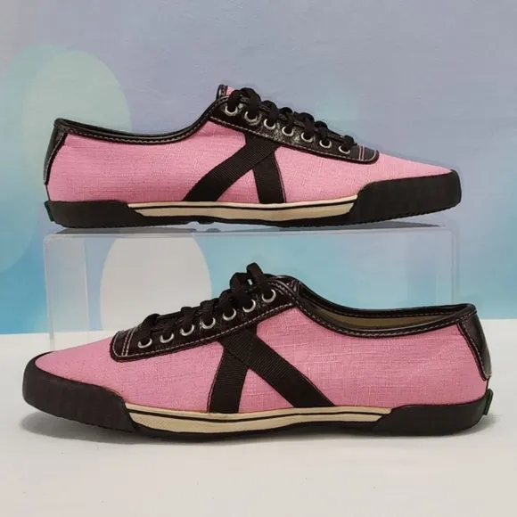 PF FLYERS PINTAIL NIB – Vintage active shoes, USA, canvas, pink/brown, size 8.5