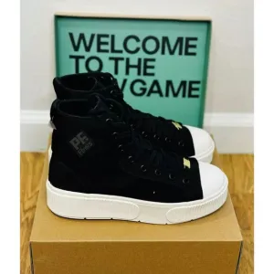 PF. Flyers Sneakers Allston Hi Top Platform Canvas Black Size W 7 M 5.5