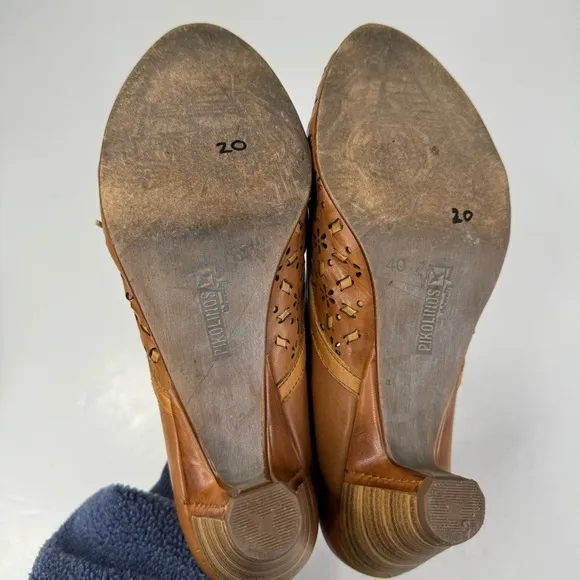 Pikolinos Brown Leather Samoa Pump Shoes Size 40