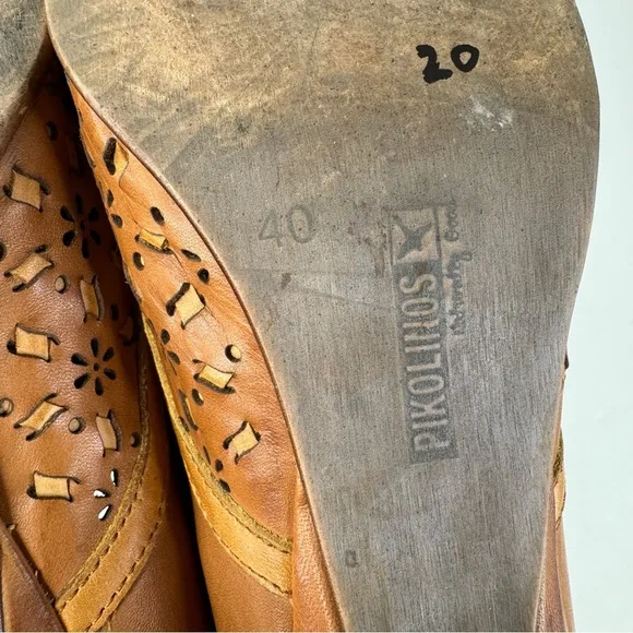 Pikolinos Brown Leather Samoa Pump Shoes Size 40