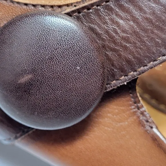 Pikolinos Gandia Shoes Womens 40/9.5 Brown Leather Heels Strap Square Toe