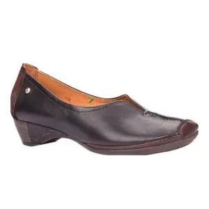 Pikolinos Grandia Low Heel Loafer - Black and Brown Leather